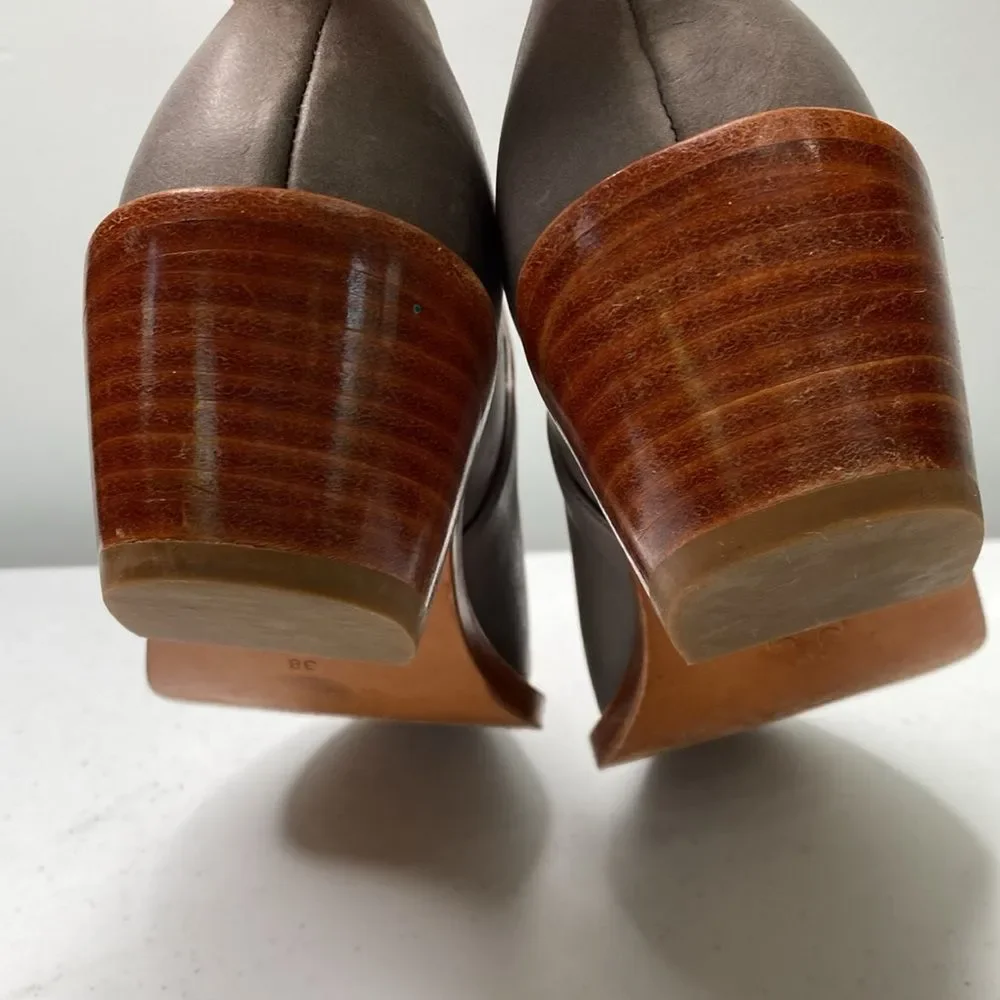Fortress of Inca Madeline Leather Stacked Low Heel Bootie Shoe Slip-On Handmade